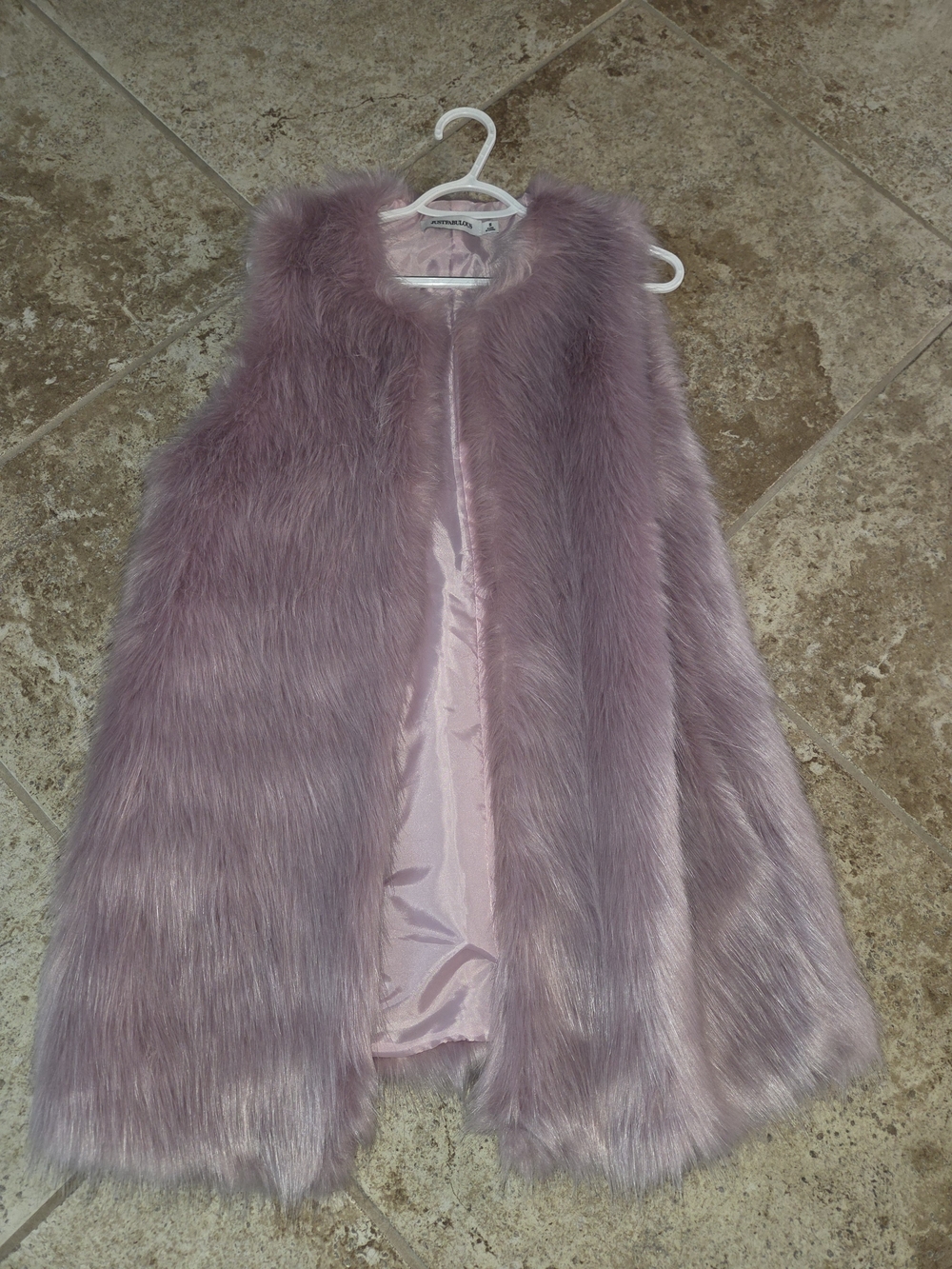 JustFab Lavender Faux Fur Vest